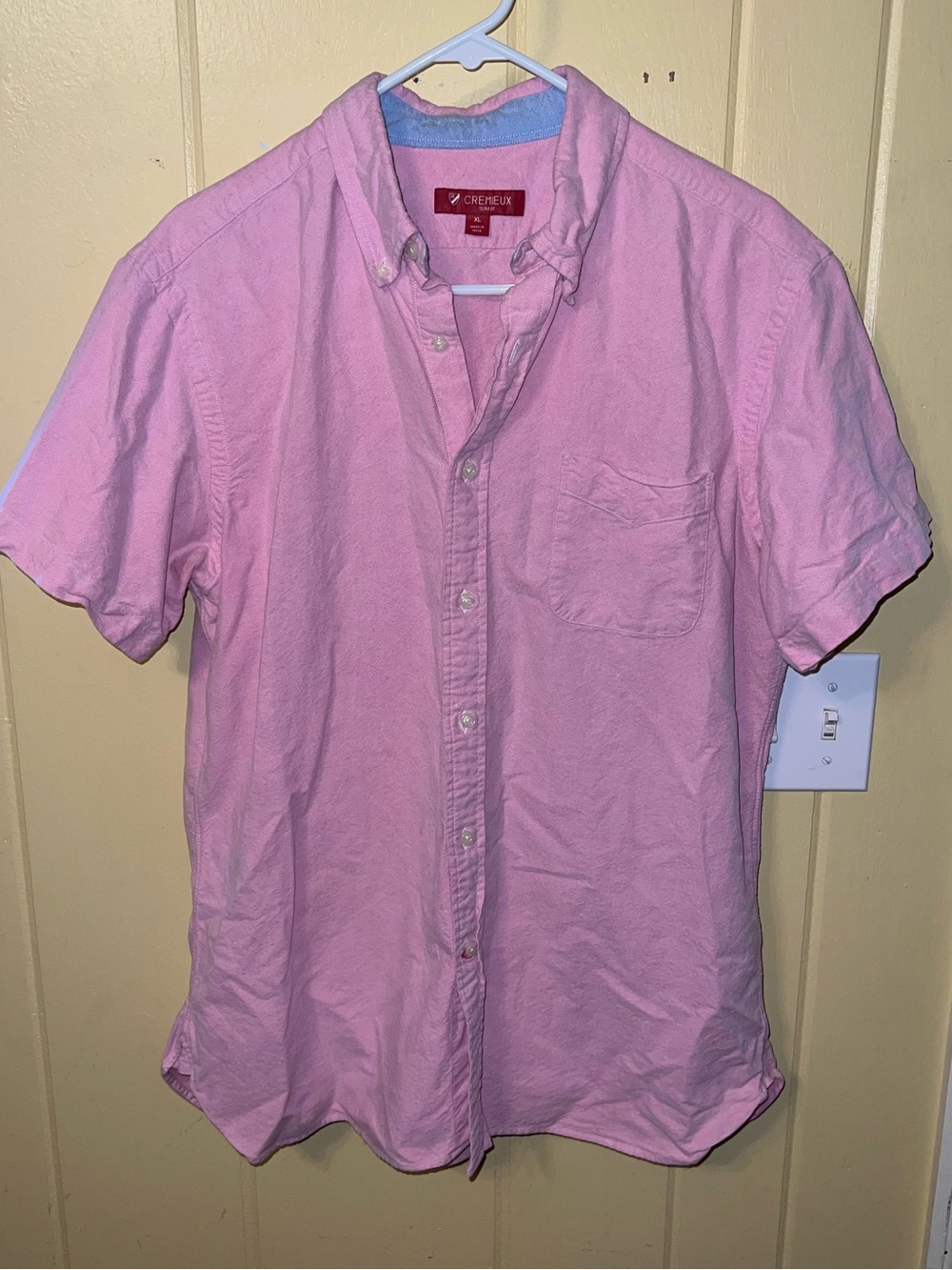 Cremieux Men’s Pink Short Sleeve Button Down Shirt Casual Preppy Size XL